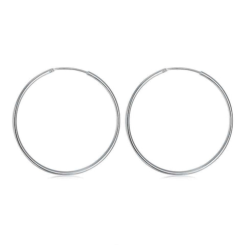 Image of Silver plated Big Circle Hoop earrings