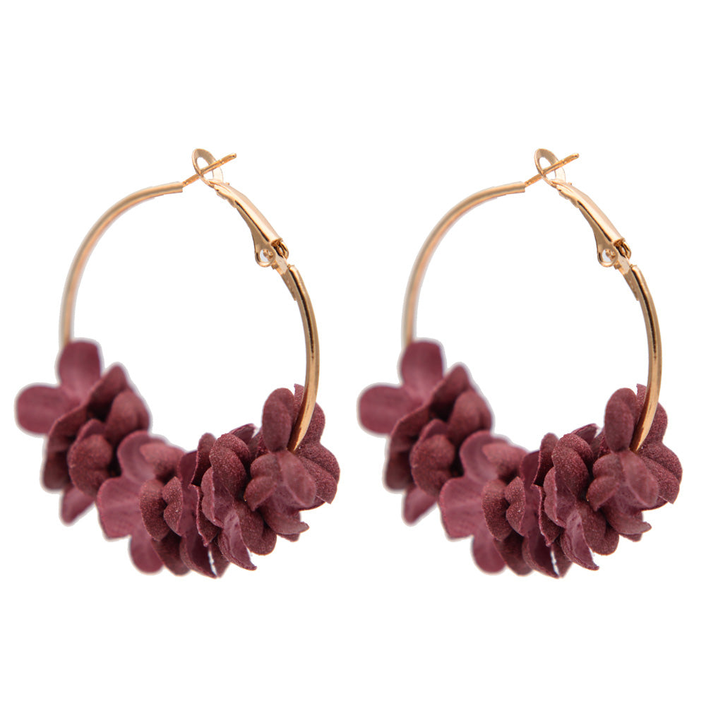Flower Drop Earrings Colorful Petals