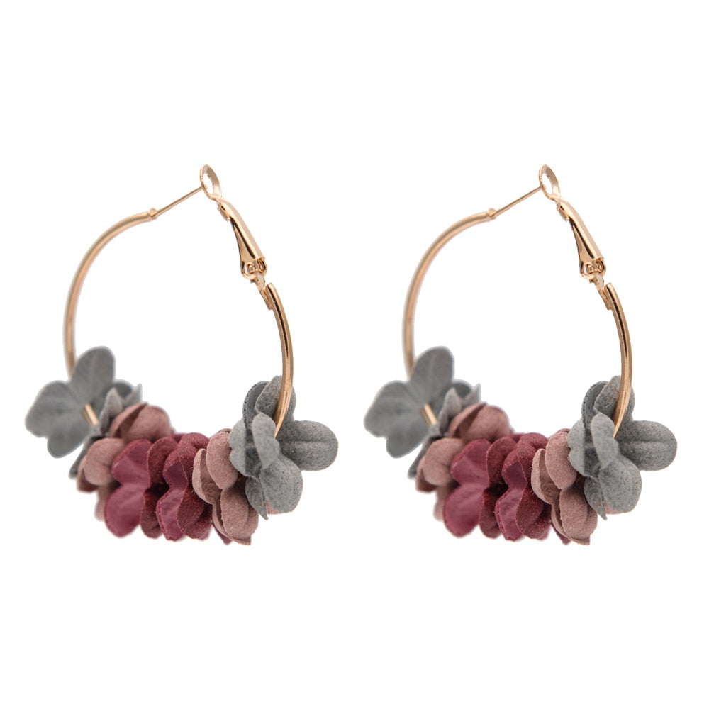 Flower Drop Earrings Colorful Petals