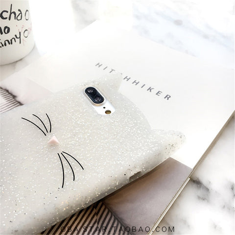 Image of For Samsung Galaxy S6 S6 Edge S7 Edge S8 S8Plus Case Cute 3D Black beard Cat Ears Animal Cartoon Capa Soft Silicone Phone Cases kitty