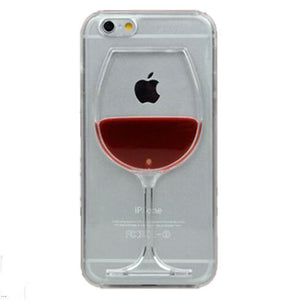 Red Wine Cup Liquid Transparent Case For Apple iPhone 7 7 plus 6 6S plus 5 5S 5C 4 4S Phone Cases Back Covers