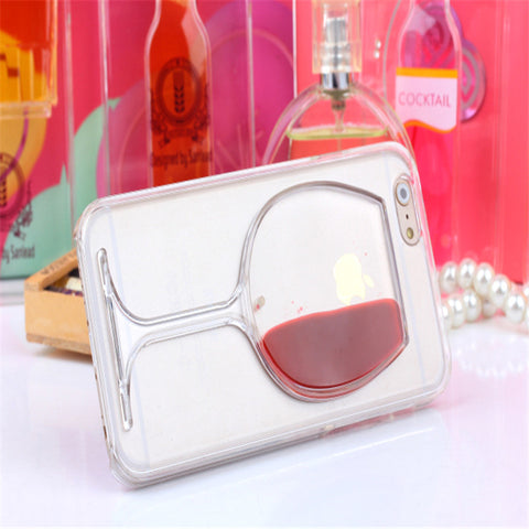 Image of Red Wine Cup Liquid Transparent Case For Apple iPhone 7 7 plus 6 6S plus 5 5S 5C 4 4S Phone Cases Back Covers