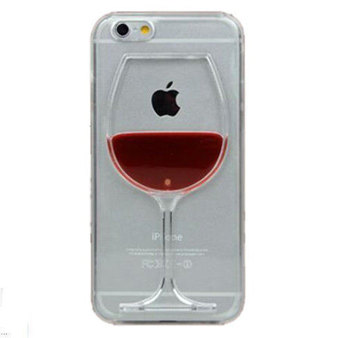 Image of Red Wine Cup Liquid Transparent Case For Apple iPhone 7 7 plus 6 6S plus 5 5S 5C 4 4S Phone Cases Back Covers