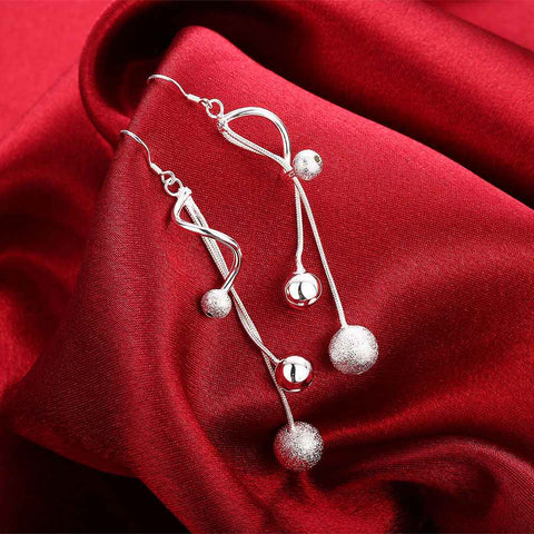 Image of Silver Twisted Drop Earrings