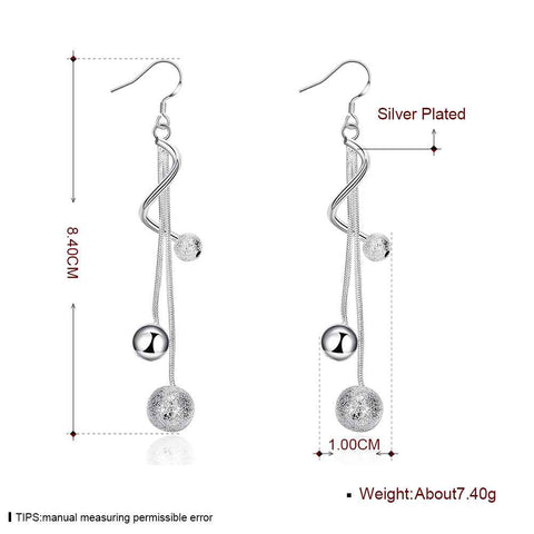 Image of Silver Twisted Drop Earrings