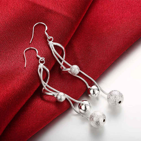 Image of Silver Twisted Drop Earrings