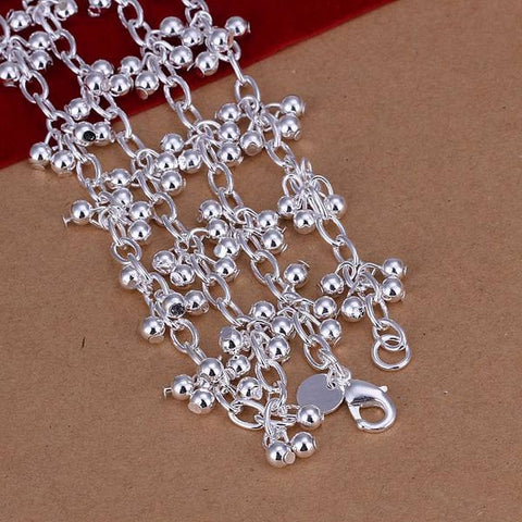 Image of Free Shipping!!Wholesale silver plated Necklaces & Pendants,925 jewelry silver,Grapes Light Bead Necklace SMTN156