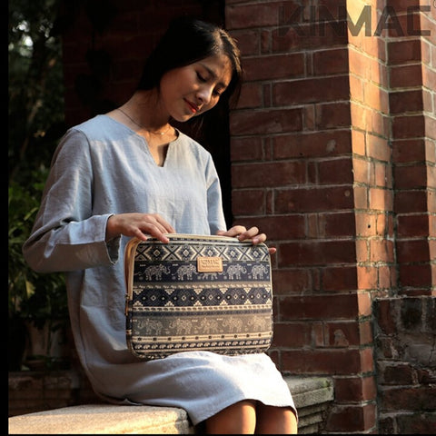 Image of Genuine Bohemia Laptop Bag National Style Shockproof Waterproof Laptop Sleeve Notebook Case For Macbook 10/11/12/13.3/14/15/17"