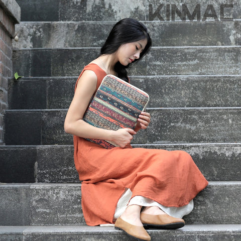 Image of Genuine Bohemia Laptop Bag National Style Shockproof Waterproof Laptop Sleeve Notebook Case For Macbook 10/11/12/13.3/14/15/17"