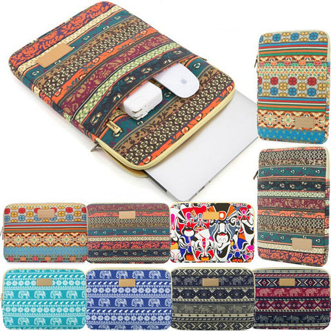 Image of Genuine Bohemia Laptop Bag National Style Shockproof Waterproof Laptop Sleeve Notebook Case For Macbook 10/11/12/13.3/14/15/17"