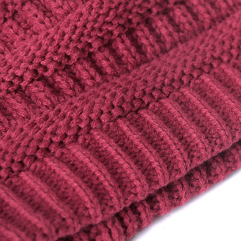 Image of Knitted Beanie with faux fur