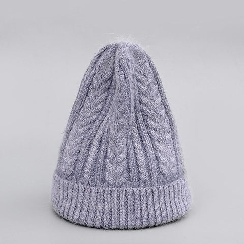 Image of Winter Hat Real Rabbit Fur Unisex Beanie Hat