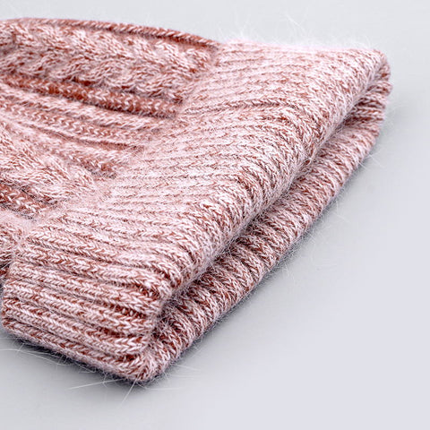 Image of Winter Hat Real Rabbit Fur Unisex Beanie Hat