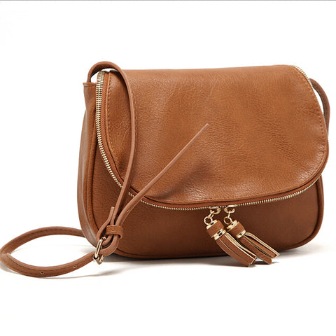 Image of Tassel Women Bag Leather Handbags Cross Body Shoulder Messenger