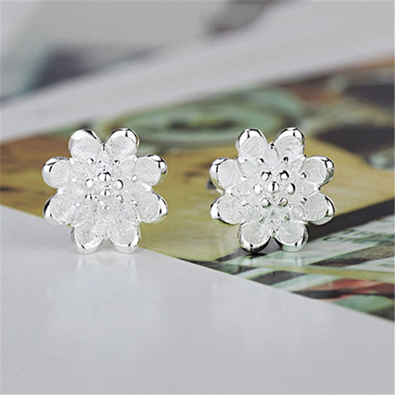 Lotus Earrings 925 Sterling Silver