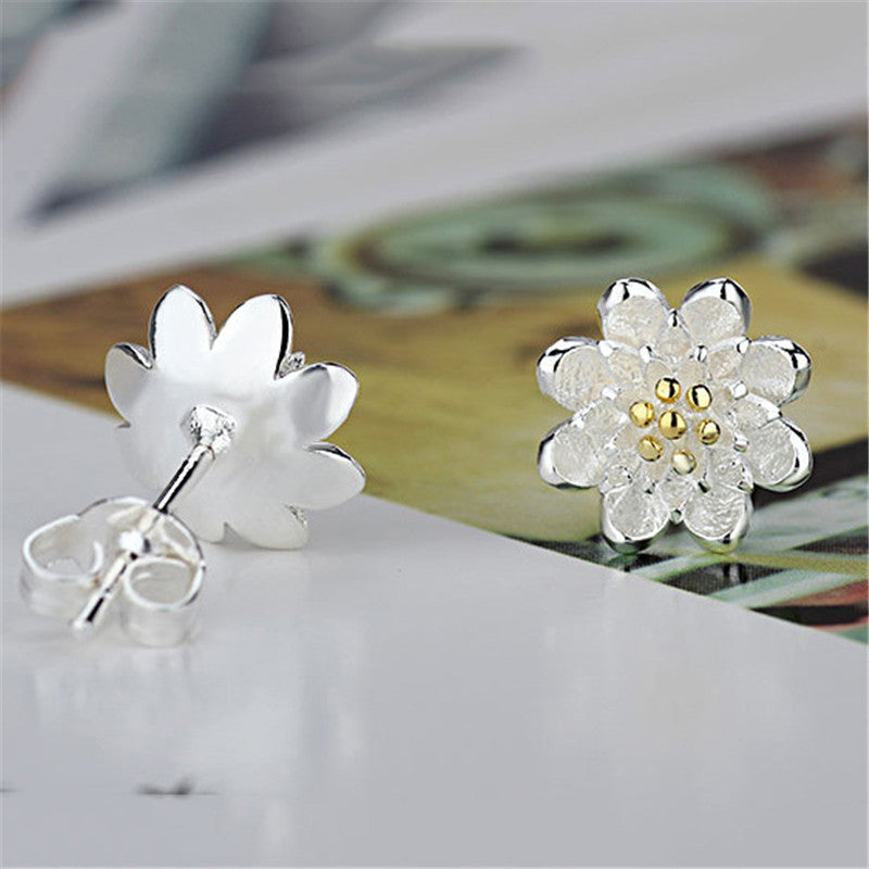 Lotus Earrings 925 Sterling Silver