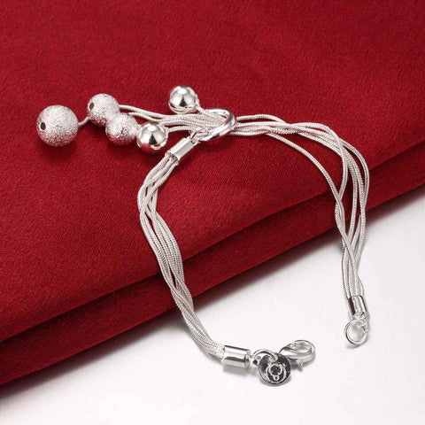 Image of Silver plated Strand Sand beads bracelet