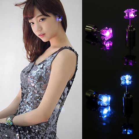 Image of LED Light Ear Studs Square Earrings - Free + Shipping