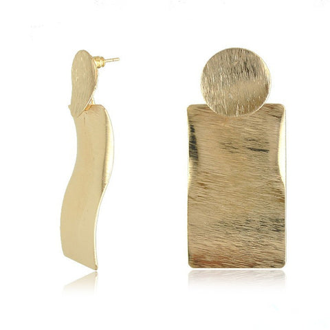 Image of Rock Punk Big Leaf Geometric Water Drop Metal Long Dangle Earrings For Women Bohemian Fashion Jewelry