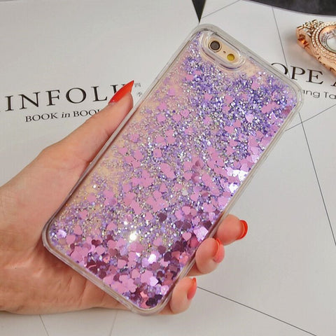 Image of Love Heart Glitter Dynamic Liquid Quicksand Cases for iPhone 6 Cases 5 5s SE 6s Plus for iPhone 7 Case 7 Plus Soft Silicon p35