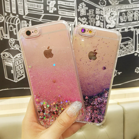 Image of Love Heart Glitter Dynamic Liquid Quicksand Cases for iPhone 6 Cases 5 5s SE 6s Plus for iPhone 7 Case 7 Plus Soft Silicon p35