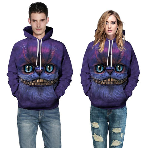 Image of Cheshire Cat Hooded Hoody Tops Sweatshirts Men/Women Hoodies