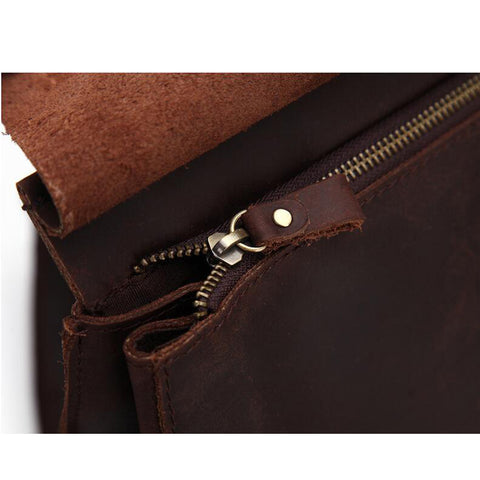 Image of 100% Real Genuine Leather Women Backpack Crazy Horse Cowhide Strap Laptop Daily Backpack Top Quality Handcraft Bag