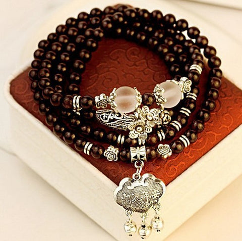 Image of Natural Garnet Stone  Charm bracelet multi layer Energy Regeneration Strength longevity luck