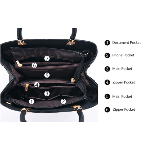 Image of Grommeted Leather Handbag with Grommets