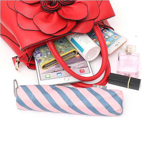 Image of Gorgeous Floral Leather Handbag or Purse with Shoulder or Crossbody strap