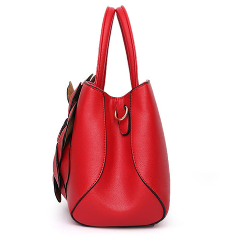 Image of Gorgeous Floral Leather Handbag or Purse with Shoulder or Crossbody strap