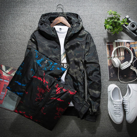 Image of New 2017 Spring Autumn Mens Fashion Casual Camouflage Hoodie Jacket Men Waterproof Clothes Men's Windbreaker Coat Male Outwear