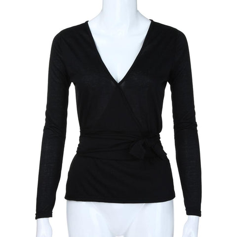 Image of New for Fall/Winter XS- XXL Size Long Sleeves V Neck Loose Bandage Top Sexy Blouse