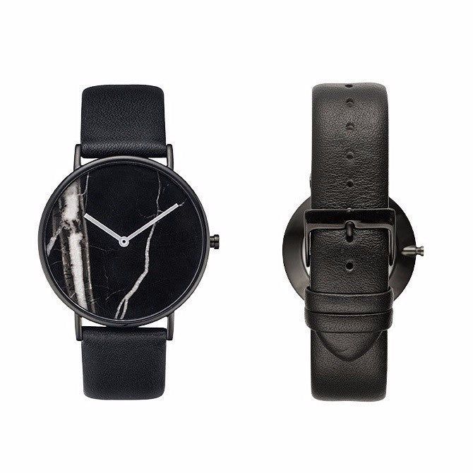 Marble Dial Women Simple Minimal Leather Ladies Watch Minimalist