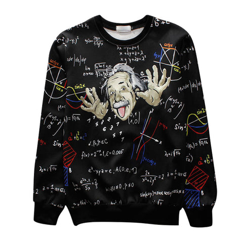 Image of New Fashion Men/women's Pullover Math Science Einstein Causal 3d Hoodies Sweatshirts Print Crewneck Female 3d Sweats Hoody