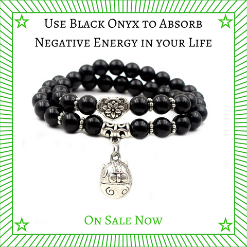 Image of Natural Black Onyx Stress Reducing Bracelets