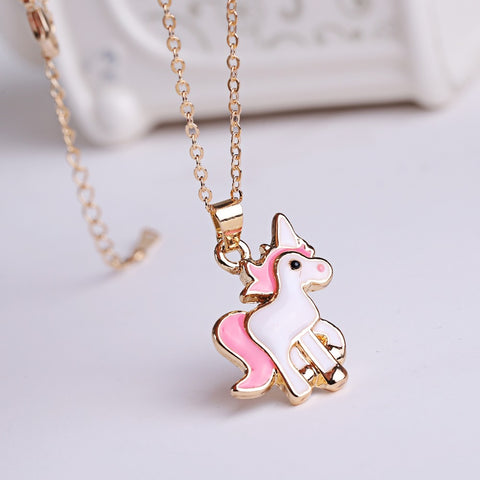 Image of Pink Unicorn Earrings & Necklace set