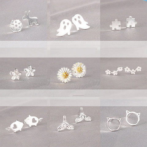 Image of Real 925 Sterling Silver Small Stud Earring