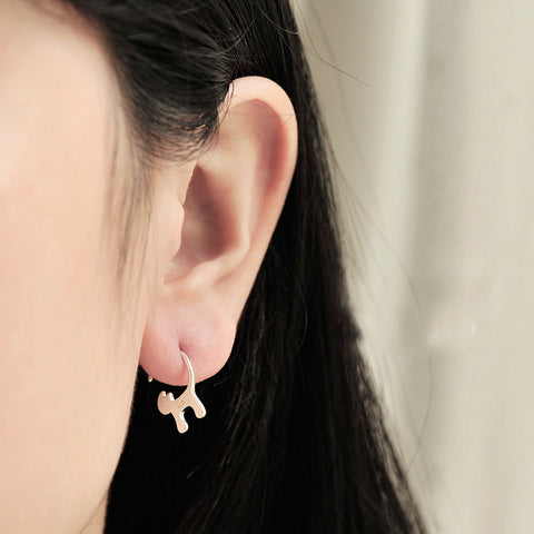 Image of Cat Momma Pure 925 silver Long Tail Cat Earrings