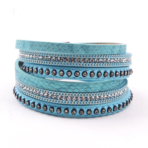 Image of Free Leather & Rhinestone bangle bracelet - (Just pay for Shipping)