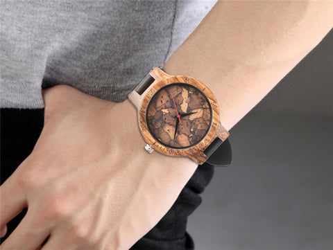 Image of Wood Watches for Men Vintage Handcrafted Wooden Male