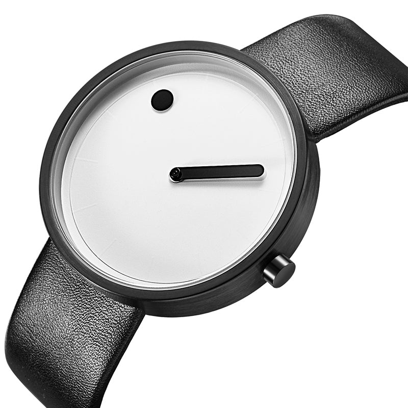 Creative Quartz watch men Casual Black quartz-watch Simple strap