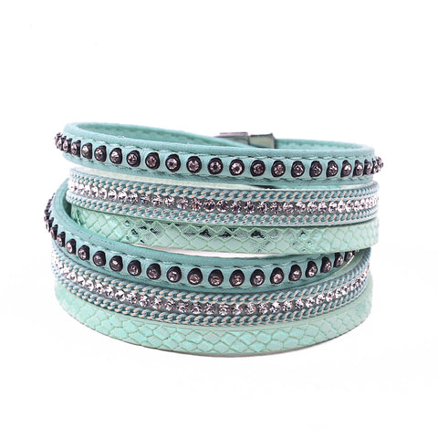 Image of Free Leather & Rhinestone bangle bracelet - (Just pay for Shipping)