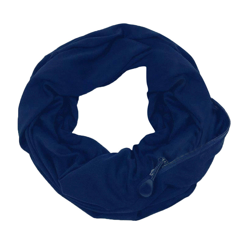 Women Infinity Scarf Zippered Secret Pocket