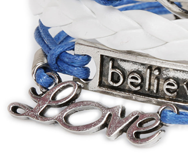 Leather "Believe&Love" adjustable bracelet