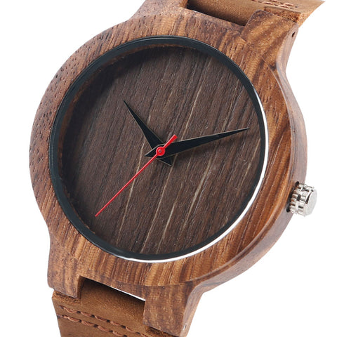 Image of Bamboo Wooden Modern Men's Quartz with Soft Leather band