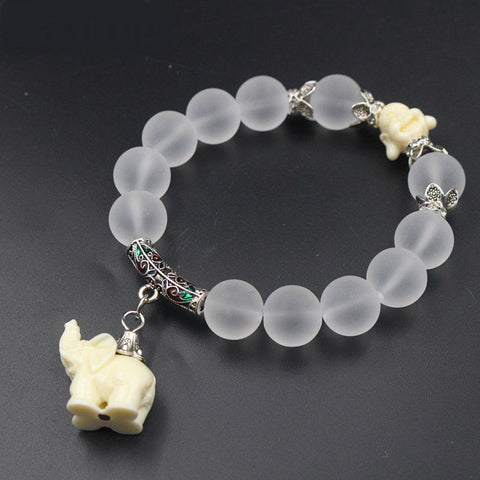 Image of Elephant bracelet for women smile Buddha charms handmade bracelet jewelry