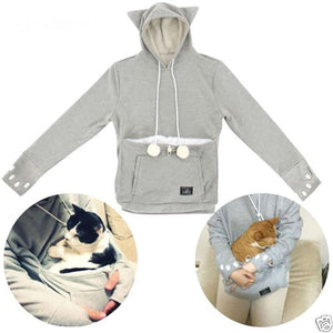 Cat Lovers Hoodies With Cuddle Pouch With Cat Ears Sweatshirt