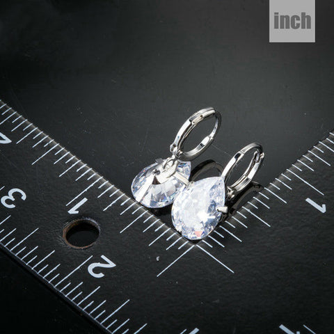Image of Pear Cut Clear Cubic Zirconia Water Drop Earrings