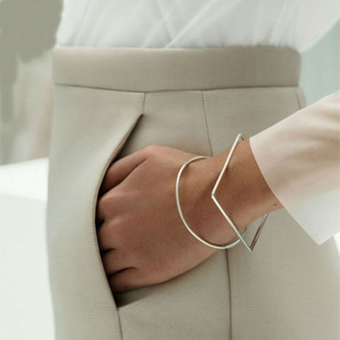 Image of Minimal Modern Jewelry Square/Round Geometric Bracelets & Bangles